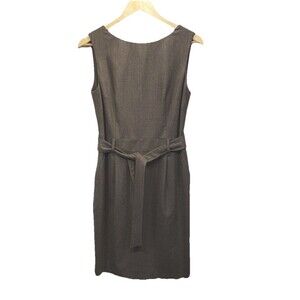 Piazza Sempione Sheath Dress US 10 /IT 46 Taupe Wool Sleeveless Belted Italy